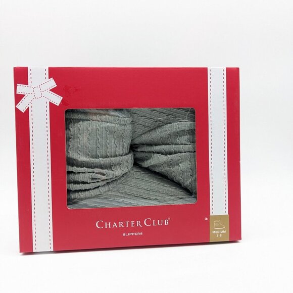 CHARTER CLUB Slouchy fur lined women's bootie slippers - GRAY - XL (11-12) - Picture 16 of 16